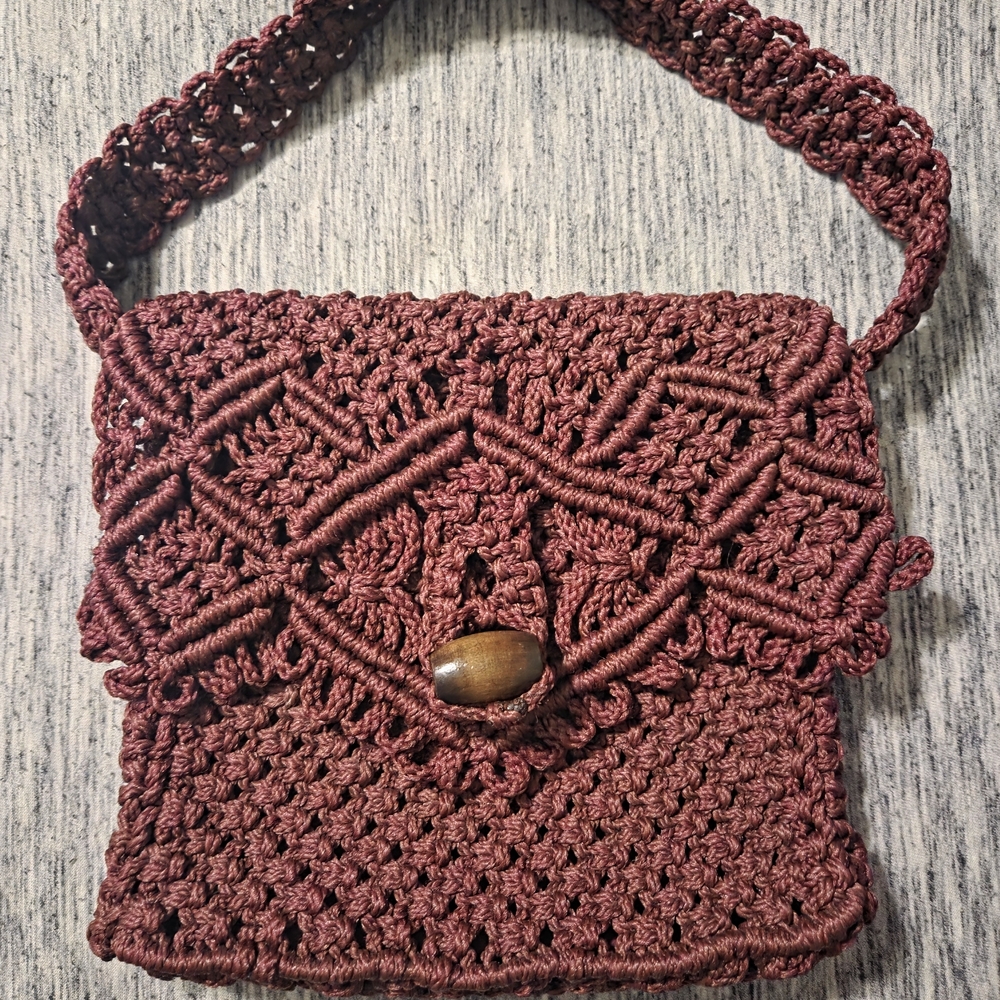 Handcrafted Crochet Bag in Rich Brown